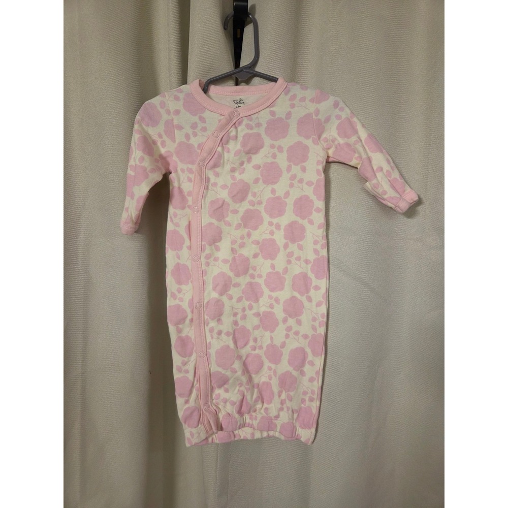 Touched by Nature Baby Girls Pink Floral Organic Cotton Sleep Gown 0-6M